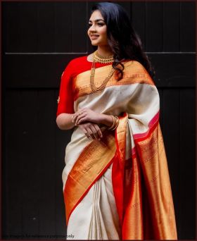 Engaging Soft Banarasi Silk Zari Weaving Saree with Blouse Piece