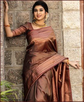Graceful Banarasi Silk Zari Weaving Saree with Blouse Piece