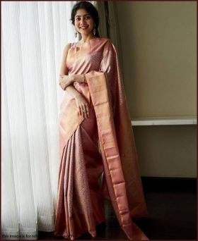 Sai Pallavi Special Banarasi Silk Zari Weaving Saree with Blouse Piece