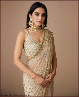 Stylish Soft Butterfly Net Cording Work Off White Saree