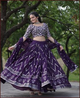 Purple Wedding Wear Designer heavy lehenga Choli 