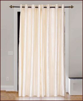 Fancy Polyster Solid Floral Darkening Door Curtain