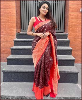 Stunning Multicolor Weaving Saree comes with Heavy Blouse Piece