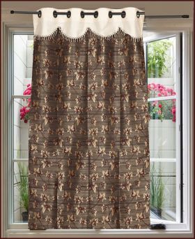 Captivating Polyster Floral Printed Darkening Window Curtain
