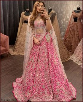 Rich Look Designer Embroidered Pink Lehenga Choli