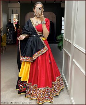 Navratri Special  Embroidered Work Indian  Traditional Wear Lehenga Choli With Dupatta