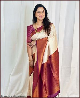Beautiful Soft Banarasi Silk Weaving Multicolor Saree with Blouse Piece