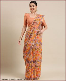 Stunning Faux Georgette Printed Multicolor Saree with Blouse Piece