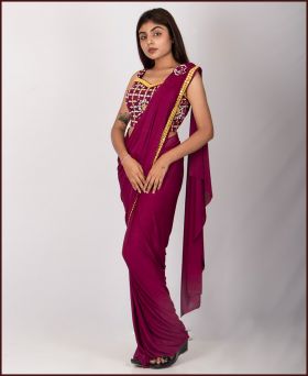 Elegant Imported Lycra Fabric Ready to Wear Saree