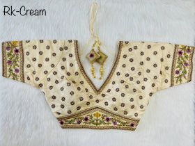 Sabyasachi Style Heavy Embroidery Work Blouse-Cream