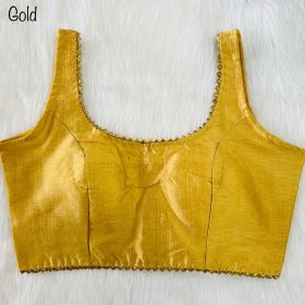 Gorgeous Heavy Phantom Silk Golden Color Blouse
