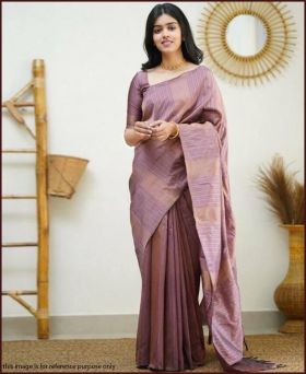 Fancy Litchi Silk Weaving Saree with Blouse Piece