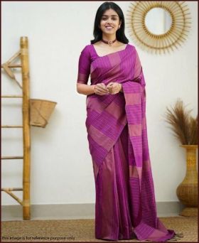 Fancy Litchi Silk Weaving Saree with Blouse Piece-pink