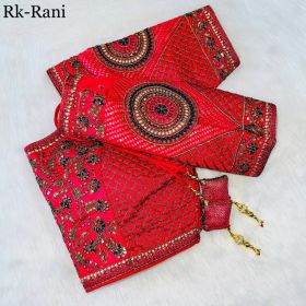 Heavy Copper Jari Embroidery Design Silk Blouse-Rani
