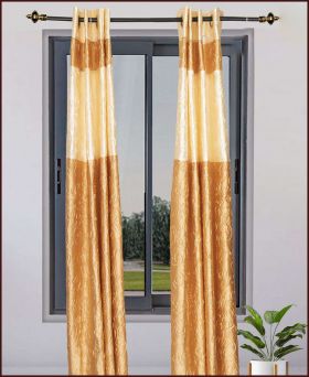 Premium Polyster Printed Darkening Window Curtain-Golden
